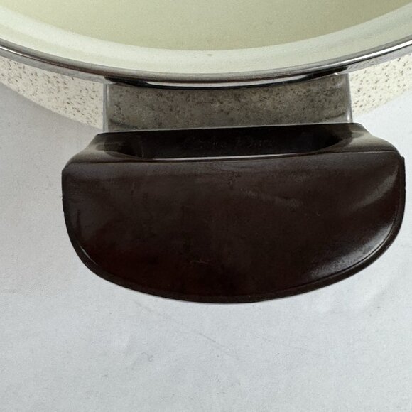 Sanko Ware Show Pans Japan Enamel Coated Orange Flower Covered Lid 9in Saucepan - Picture 7 of 16